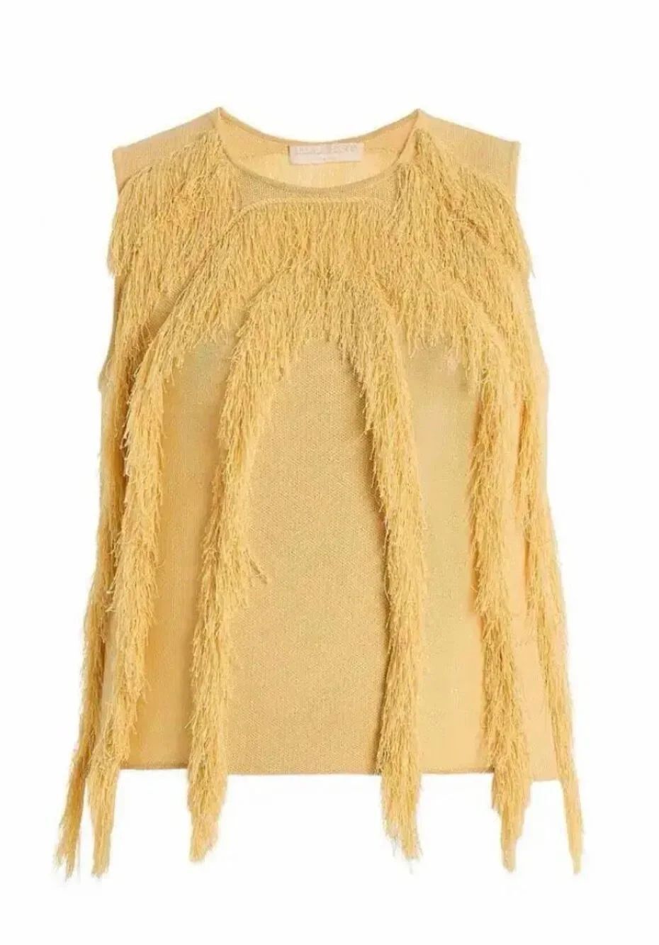 Ulla Johnson Bonnie Sleeveless Fringed Top in Goodfinch NWT Size XL